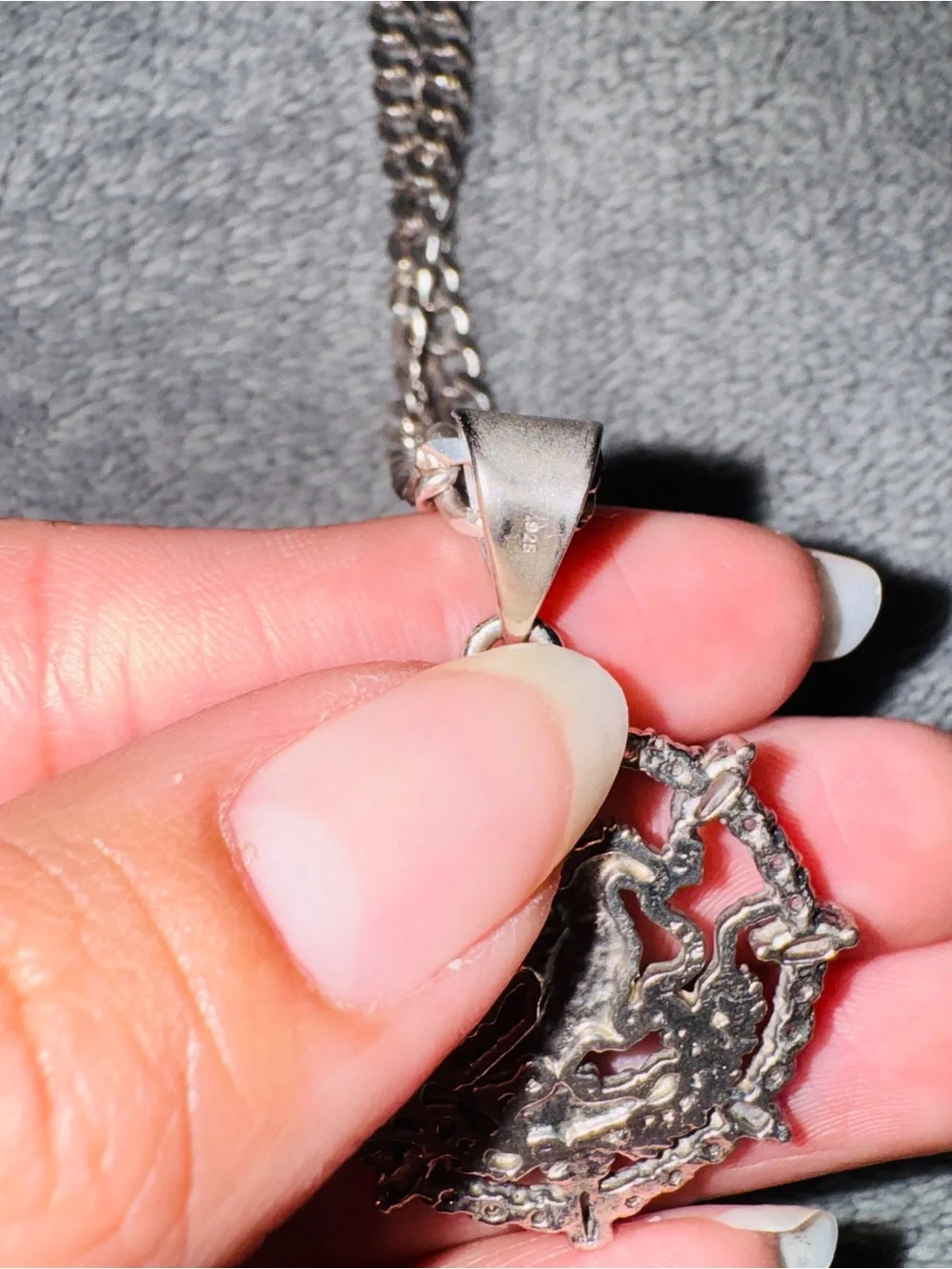 Sterling Silver 925 Mexico Eagle Pendant With Chain